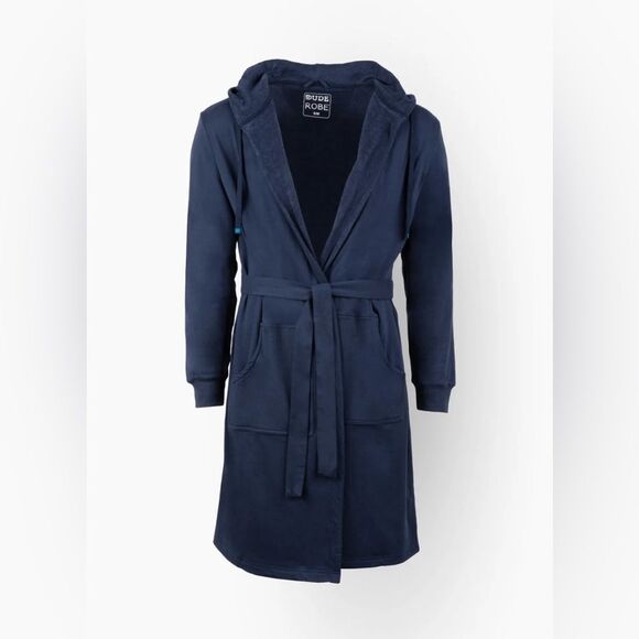 DUDE ROBE Navy Blue Hooded Robe - Picture 1 of 9